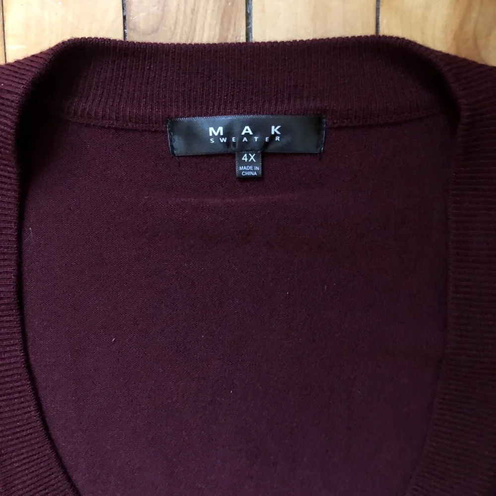 4XL New Unworn Mak Burgundy Retro Cropped 3/4 Sleeve Cardigan ModCloth - Picture 5 of 6
